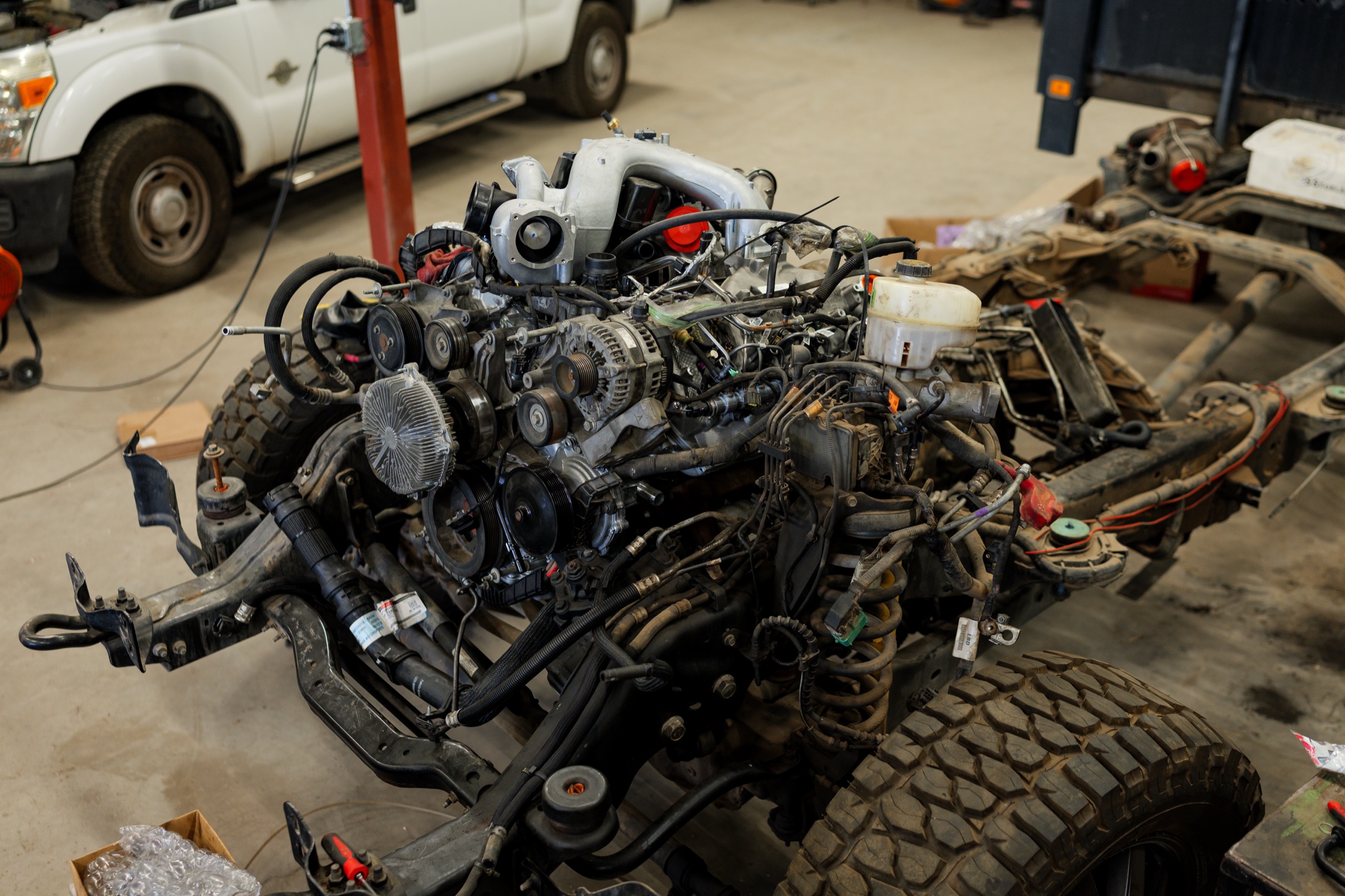 Diesel engine and emissions components at the TES shop in Phoenix