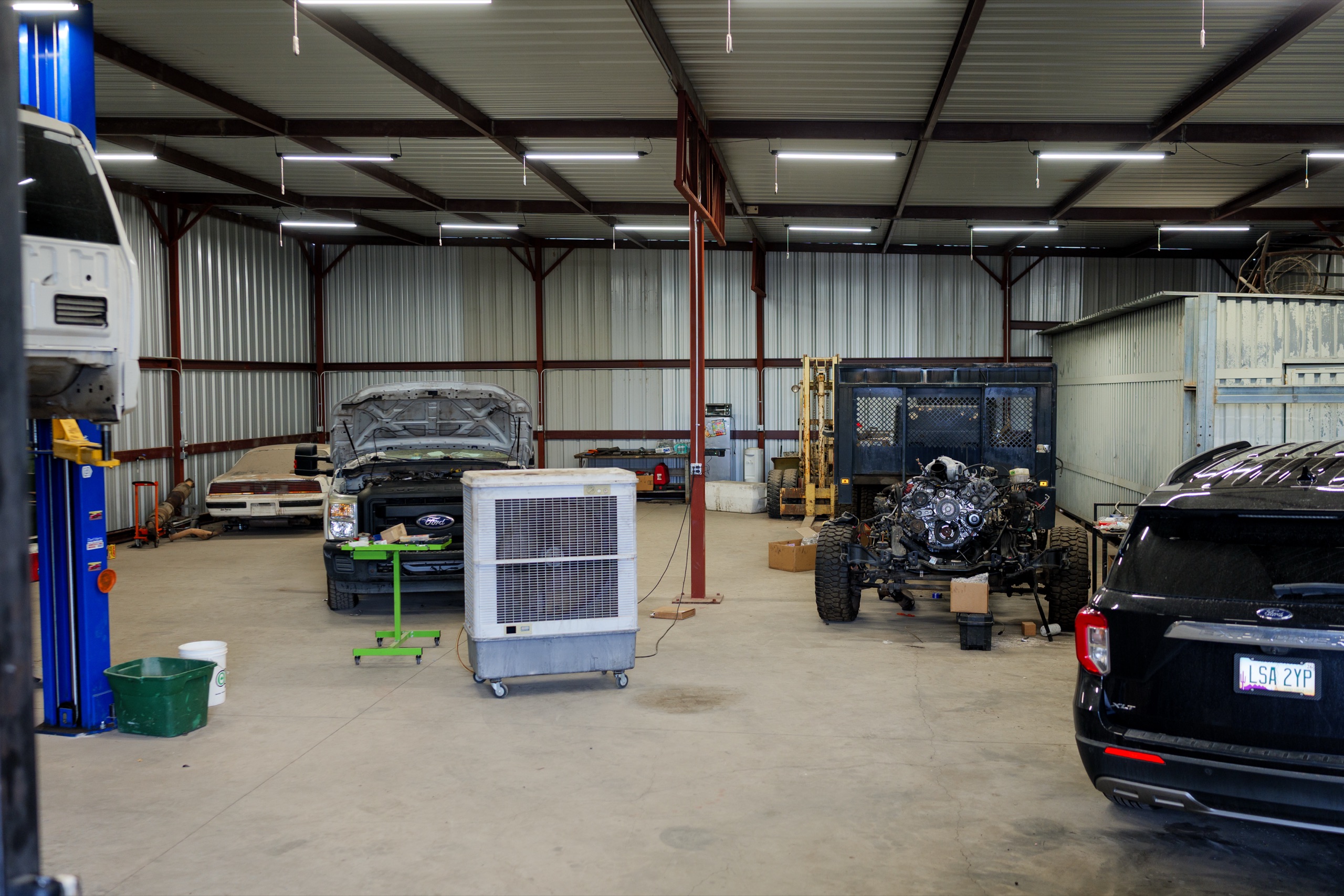 Diesel trucks in the service bays at TES in Phoenix